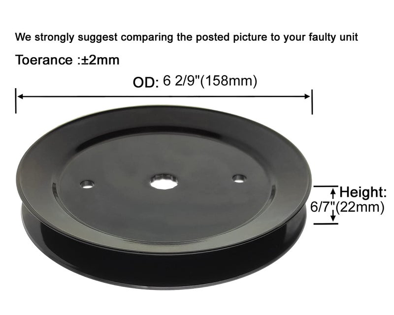 QP q&p 195945 6 1/4"" Spindle Drive Pulley is for 42"" and 46"" Mower Decks Replaces AYP 195945 197473 Mandrel Pulley Fits 2146XLS 2246LS 2346XLS LT152 - Image 2